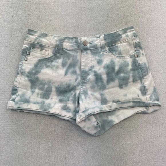 Judy Blue Shorts Women's Small‎ Blue White Tye Dye Stretch Denim Low Rise 2" - Picture 1 of 10
